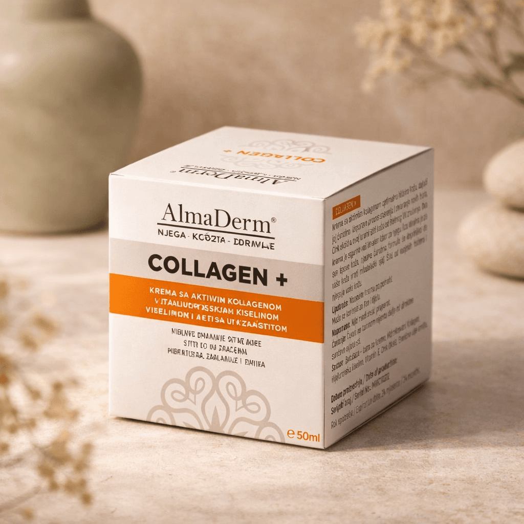 Krema sa aktivnim kolagenom , hijaluronskom kiselinom , vitaminom E sa UV zaštitom - Collagen + 50ml